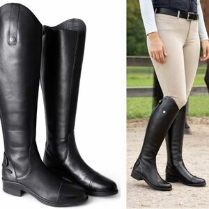Women's SMARTPAK Tall LEATHER Riding ELIZA Equestrian BOOTS Black Size 7.5 W